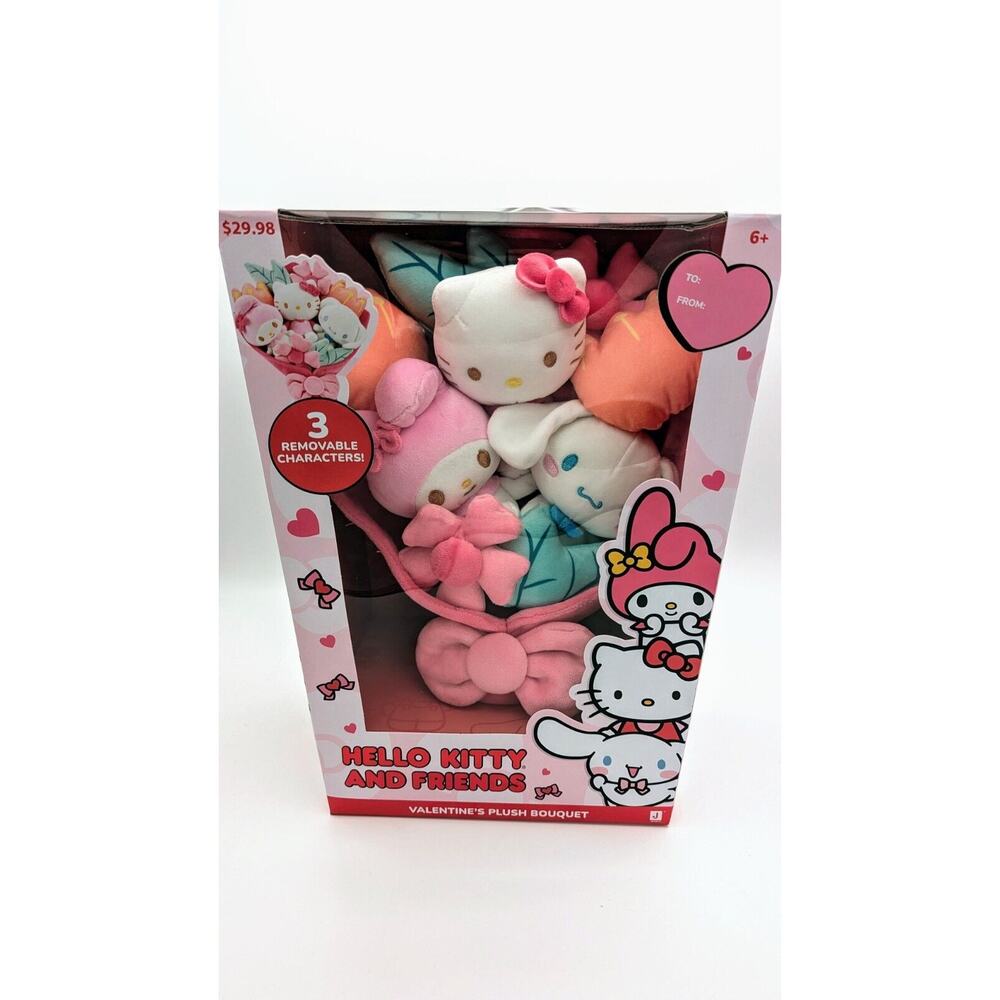 Hello Kitty And Friends Valentines Plush Bouquet 2025 - Next Day Ship